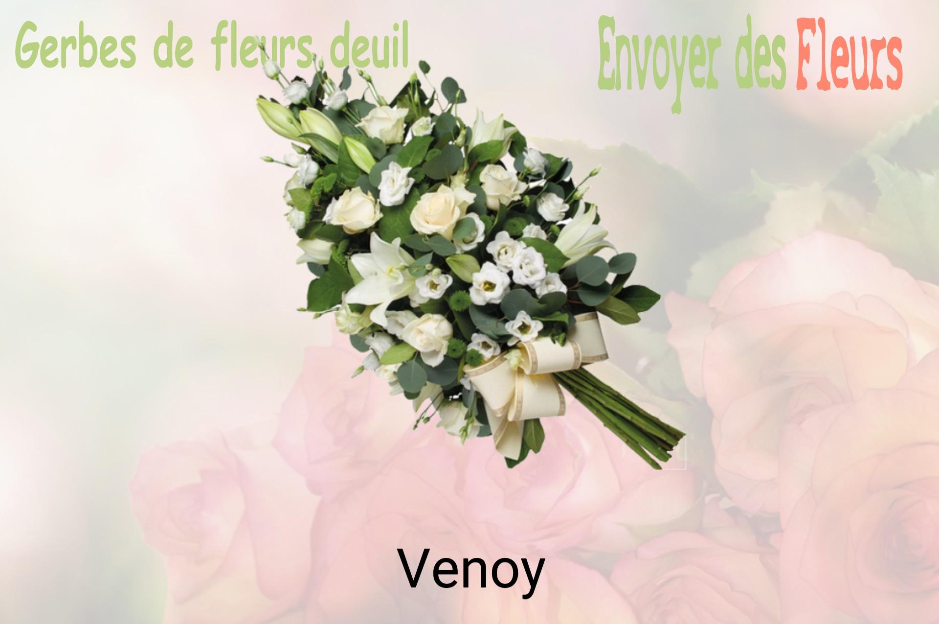 Gerbe de fleurs de deuil livrée à Venoy